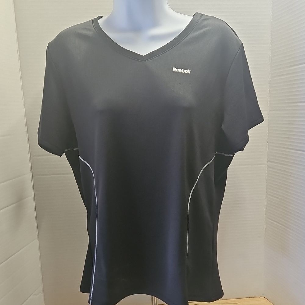 Reebok Women's Black Tee with White Accents